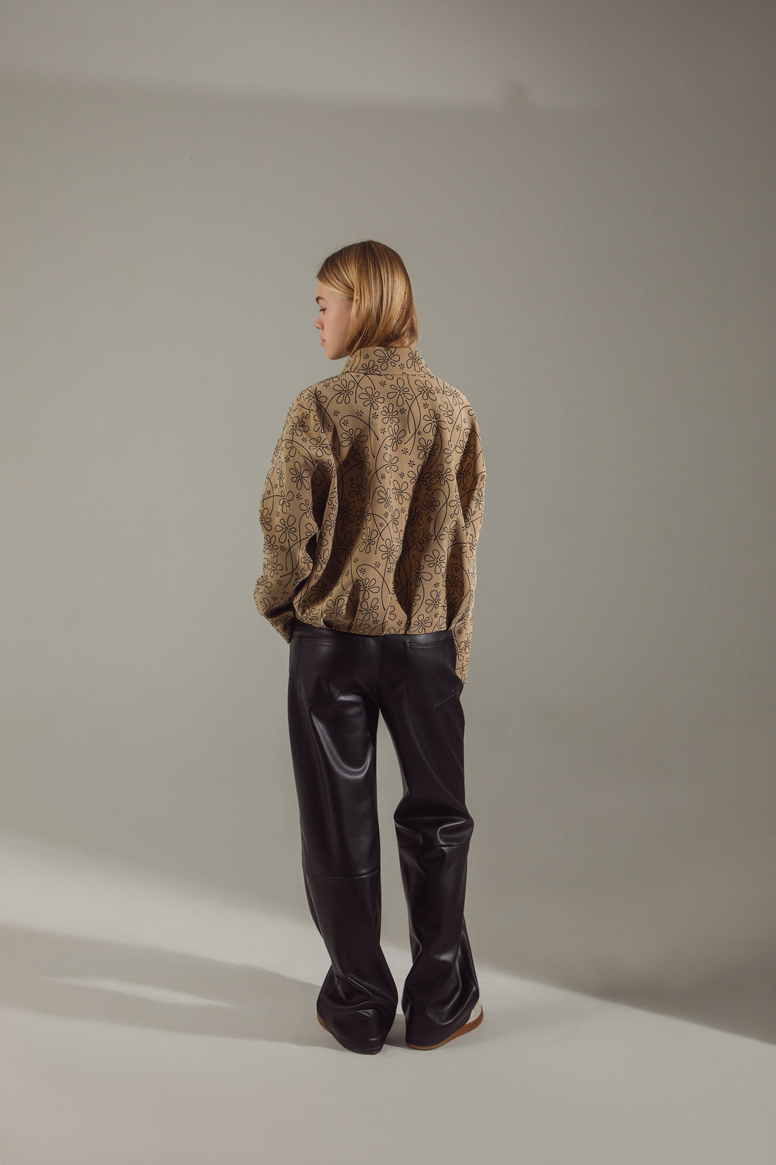 Wide-Leg Premium Eco-Leather Trousers