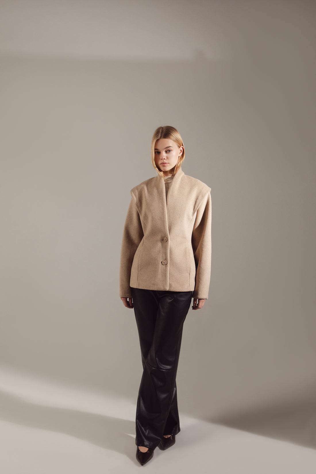 "Milky" Premium Wool Cropped Jacket-Coat