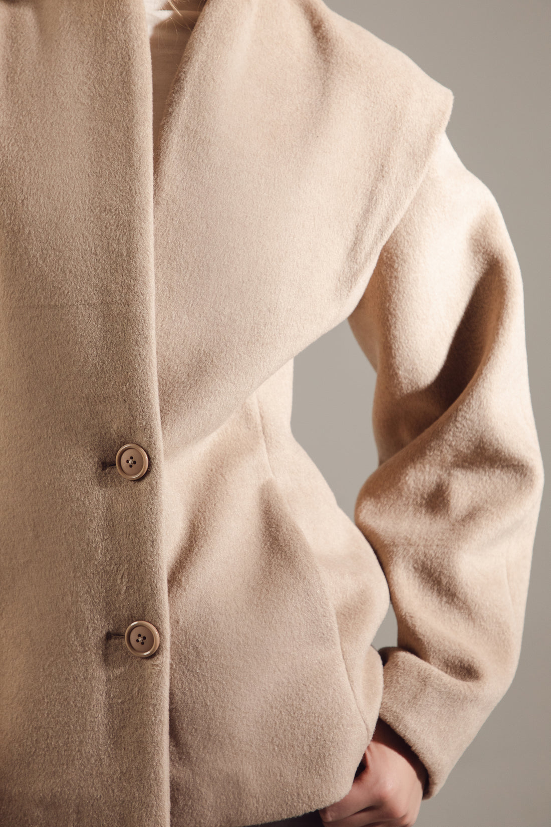 "Milky" Premium Wool Cropped Jacket-Coat