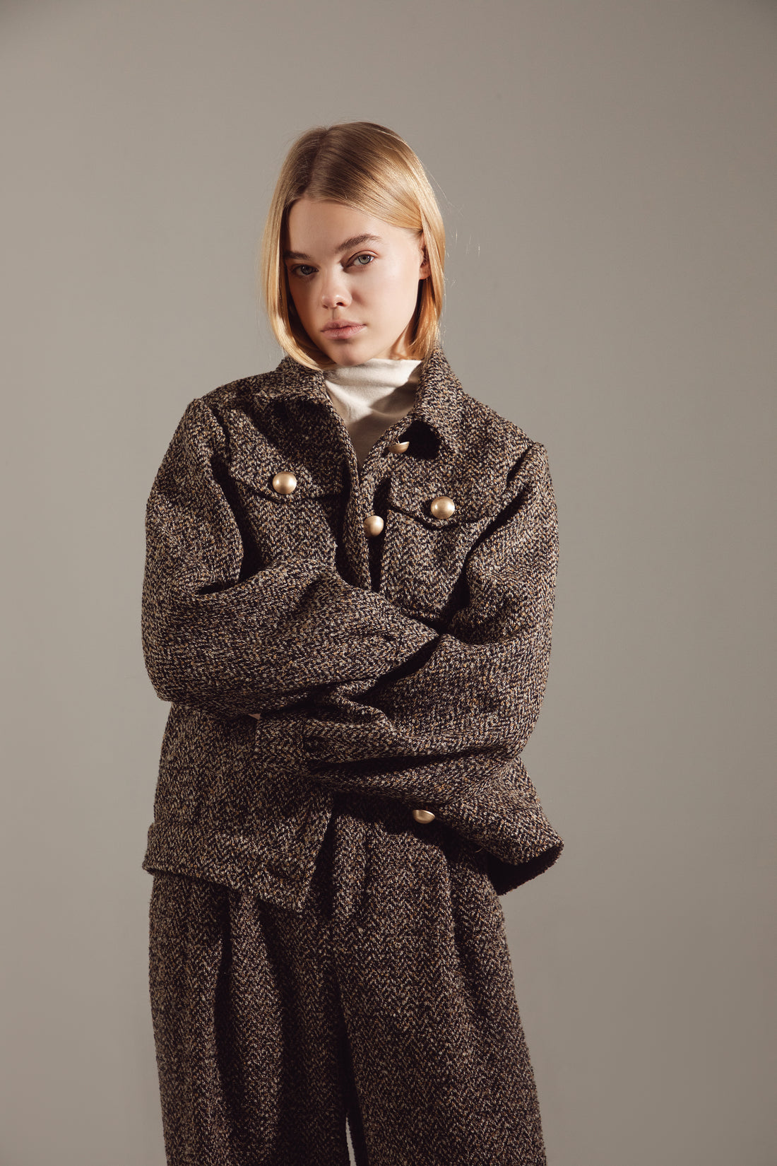 Deep Brown Wool-Blend Quiet Luxury Suit