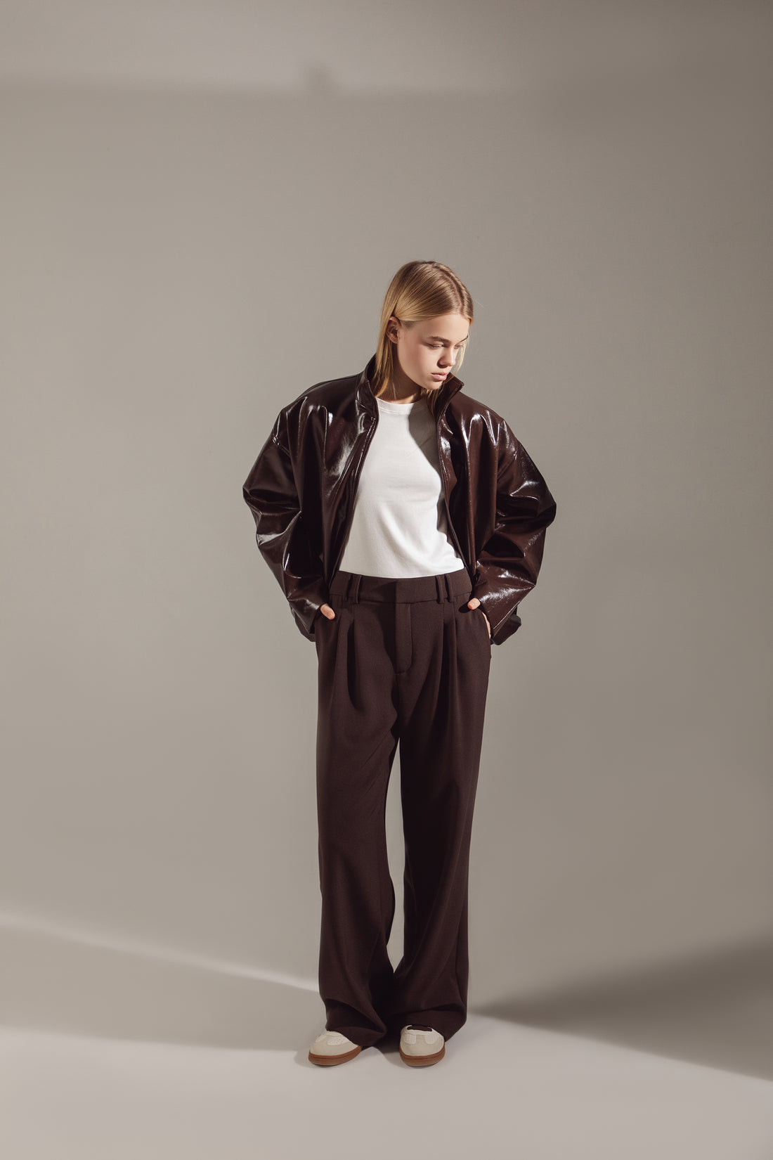Dark Chocolate Premium Eco-Leather Bomber