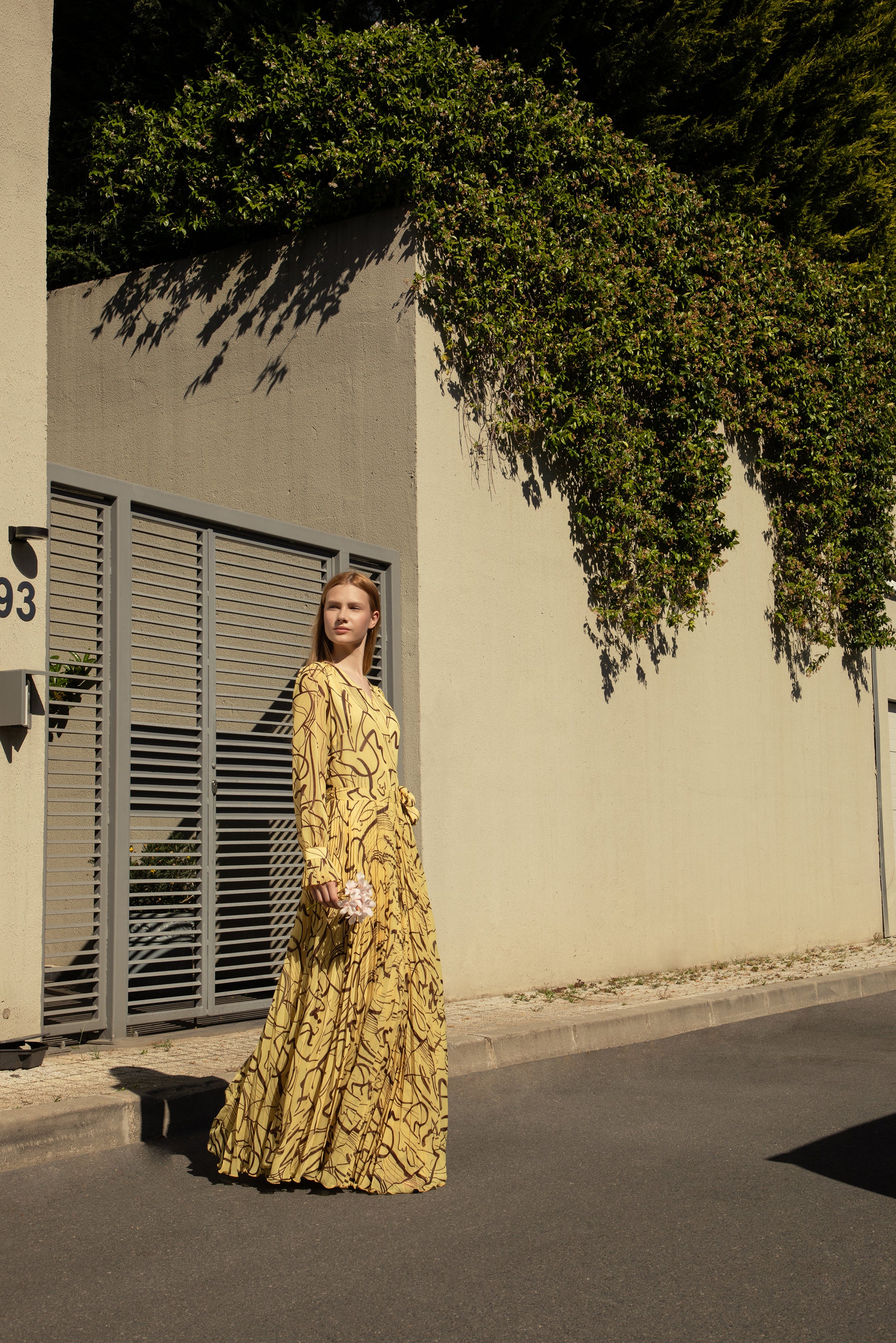 Exclusive Pleated Yoryo Chiffon Maxi Dress