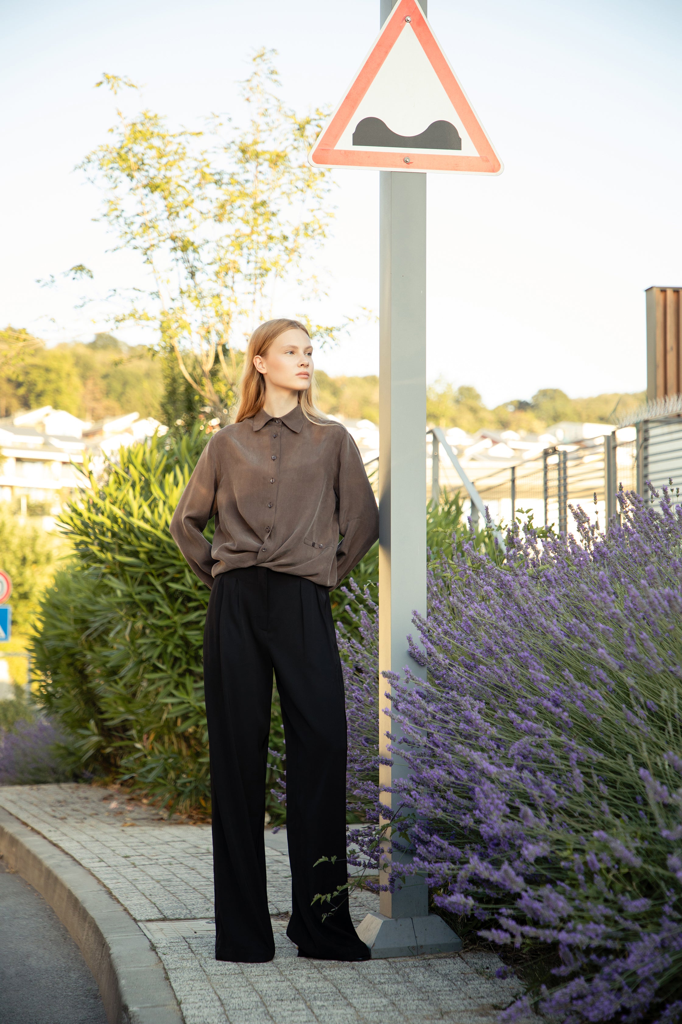 Cappuccino Silk-Cupro Multi-Way Shirt