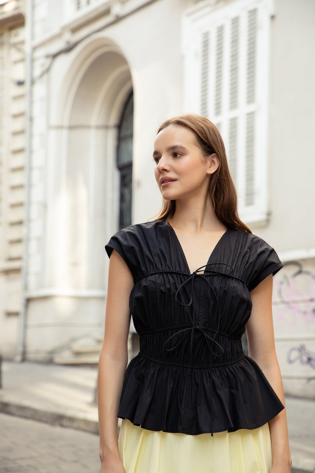 Cotton Poplin Structured Blouse