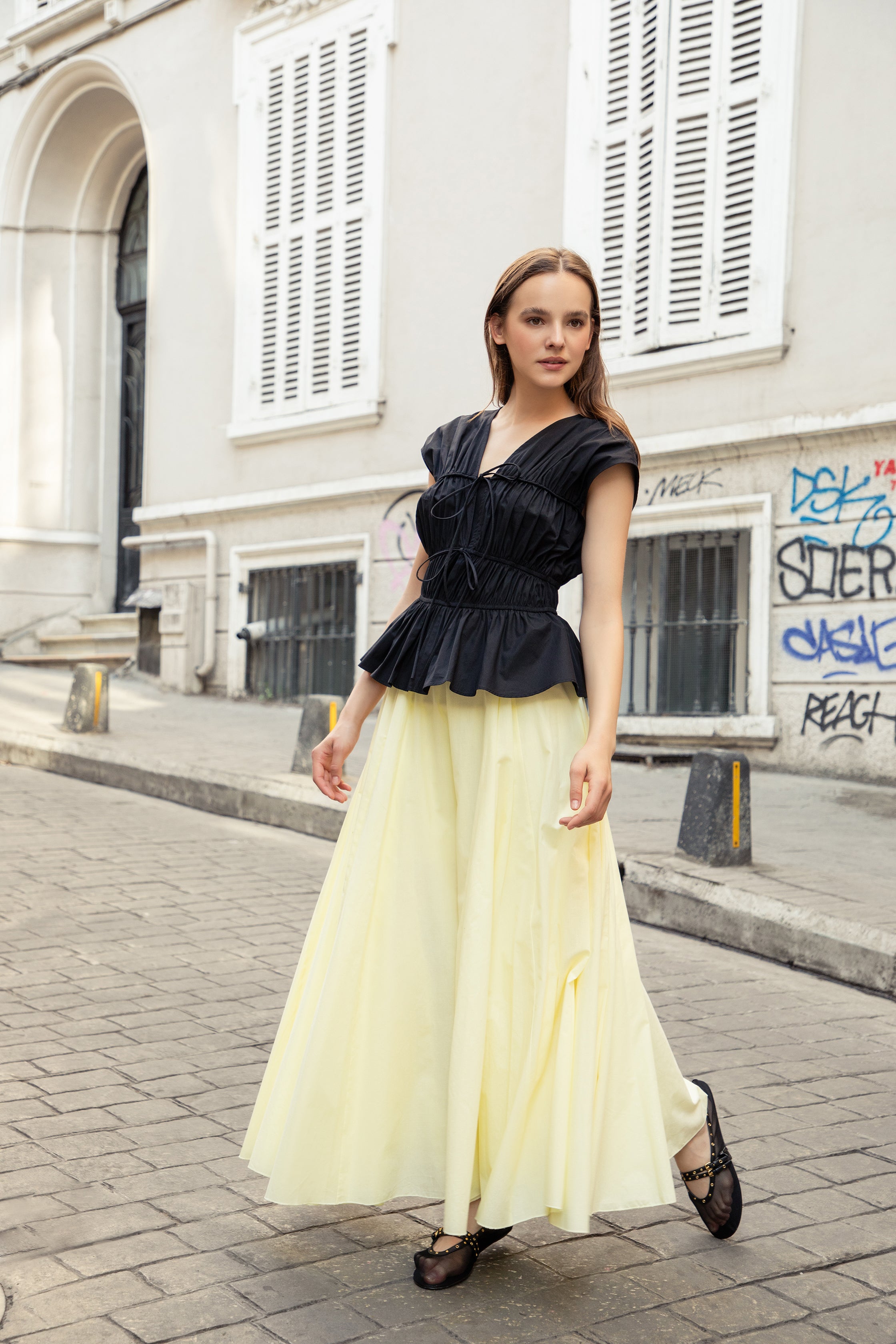 Tiered Cotton Voile Airy Skirt