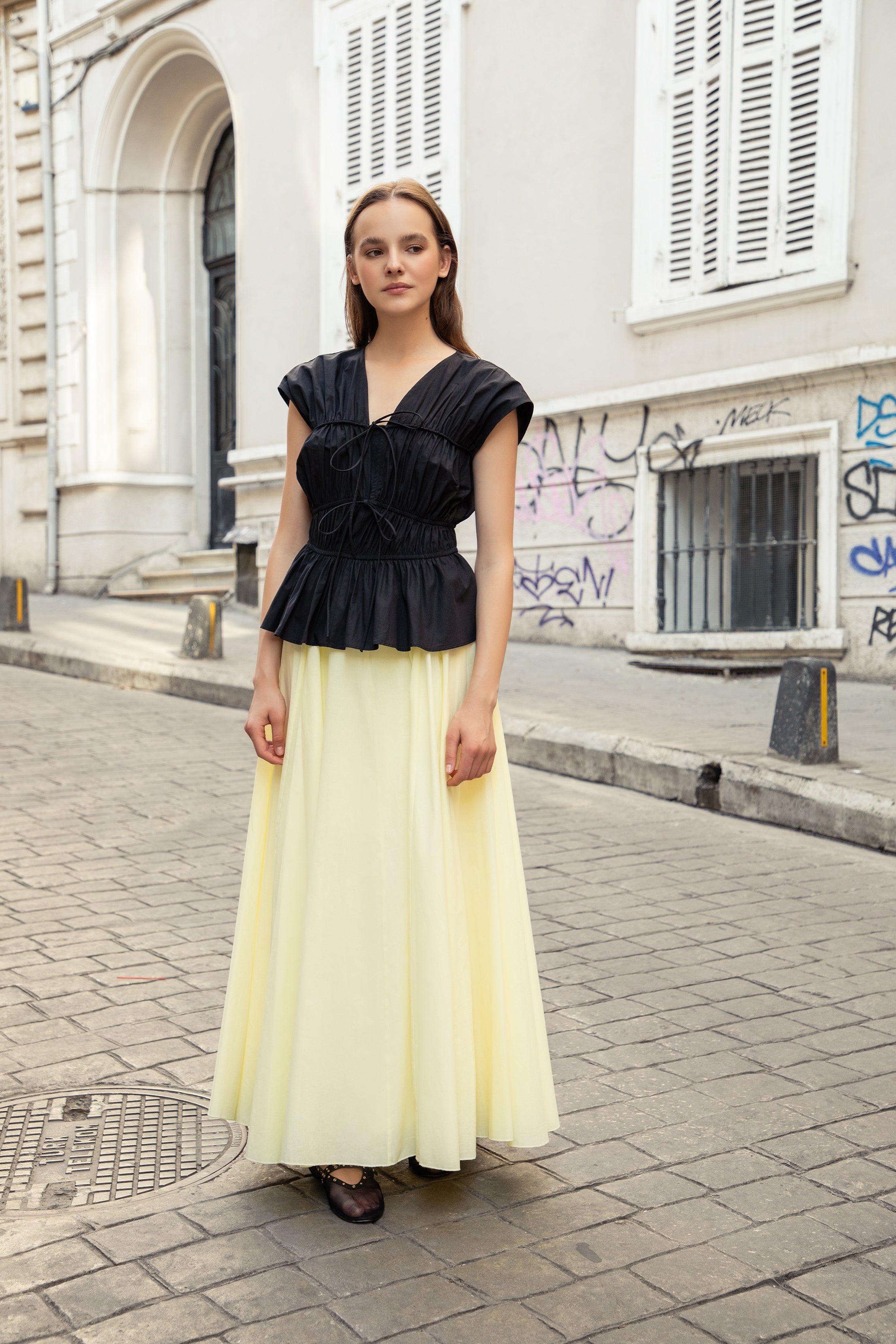 Cotton Poplin Structured Blouse