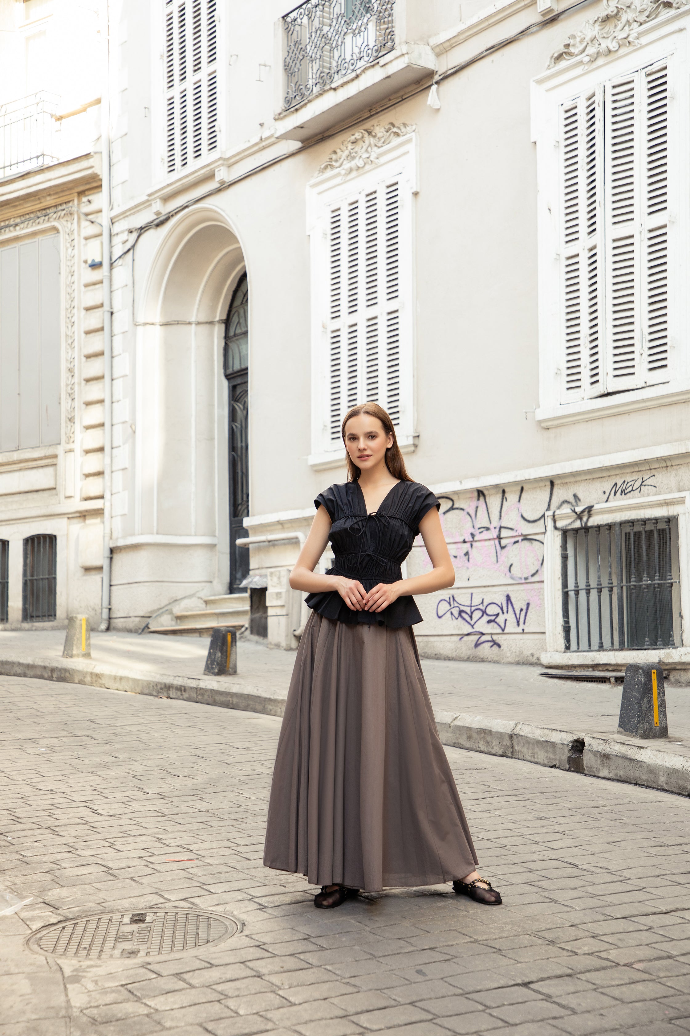 Tiered Cotton Voile Airy Skirt