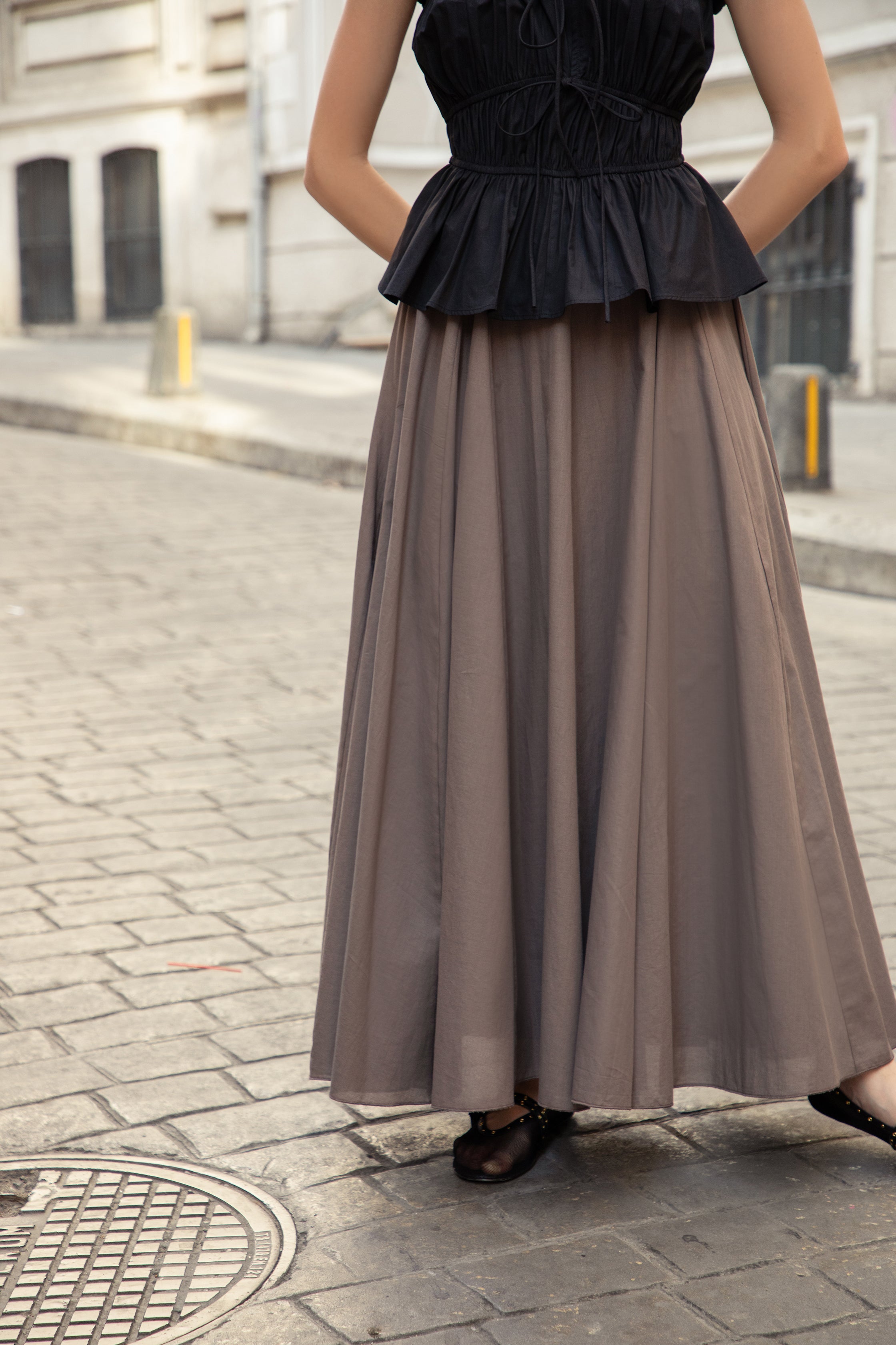 Tiered Cotton Voile Airy Skirt